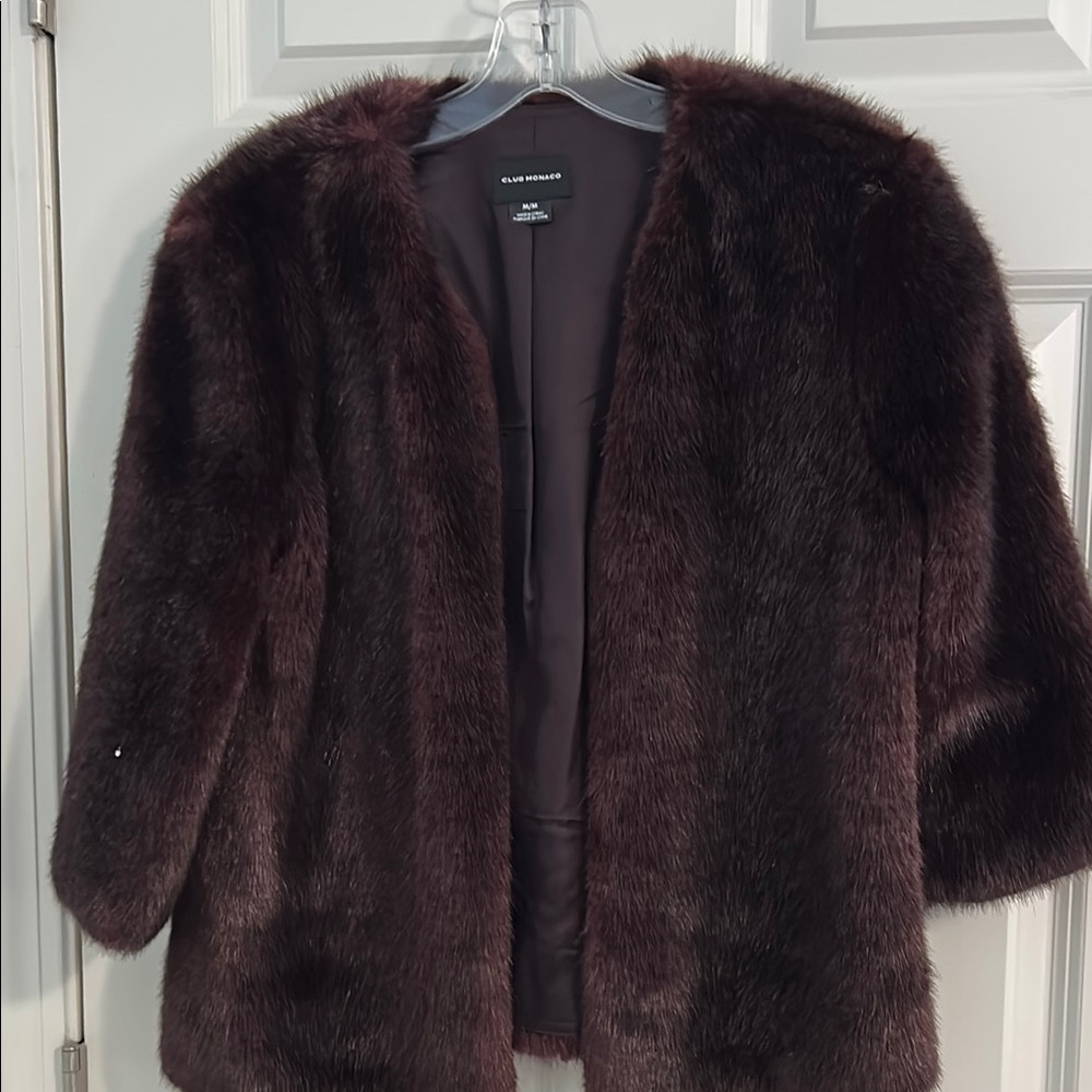 Club Monaco Teddy Jacket Plush Faux Fur
